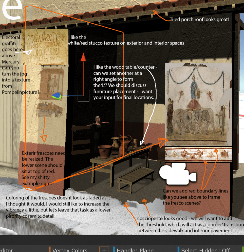 Graphic with information on frescoes surrounding the felt shop of verecundus